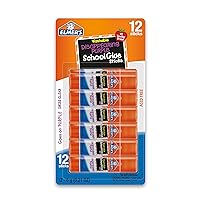 Elmer's Disappearing Purple School Glue Sticks, Washable and Non-Toxic, 6 Grams, Pack of 12 - Ideal for School and Craft Projects