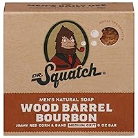All Natural Bar Soap for Men with Medium Grit, Wood Barrel Bourbon 5 Ounce (Pack of 1)