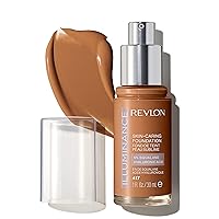 Revlon Illuminance Skin-Caring Liquid Foundation, Hyaluronic Acid, Hydrating and Nourishing Formula with Medium Coverage, 417 Warm Caramel (Pack of 1)
