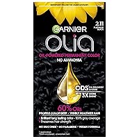 Garnier Hair Color Olia Ammonia-Free Brilliant Color Oil-Rich Permanent Hair Dye, 2.11 Platinum Black, 1 Count (Packaging May Vary)