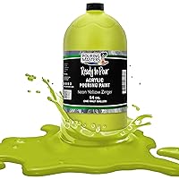 Pouring Masters Neon Yellow Zinger Acrylic Ready to Pour Pouring Paint - Premium 64-Ounce Pre-Mixed Water-Based - for Canvas, Wood, Paper, Crafts, Tile, Rocks and More