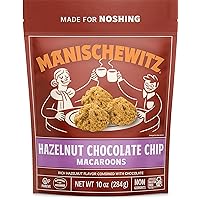 Hazelnut Chocolate Chip Macaroons, 10oz | Coconut Macaroons | Resealable Bag | Dairy Free | Gluten Free Coconut Cookie | Kosher for Passover