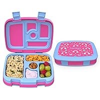 Bentgo® Kids Prints Leak-Proof, 5-Compartment Bento-Style Kids Lunch Box - Ideal Portion Sizes for Ages 3 to 7 - BPA-Free, Dishwasher Safe, Food-Safe Materials (Rainbows and Butterflies)