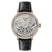 Ingersoll The Tennessee Men's 45mm Automatic Watch with Skeleton Double Ruffle Dial and Leather Strap