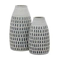 Ceramic Handmade Decorative Vase Centerpiece Vases, Set of 2 Flower Vases for Home Decoration 12