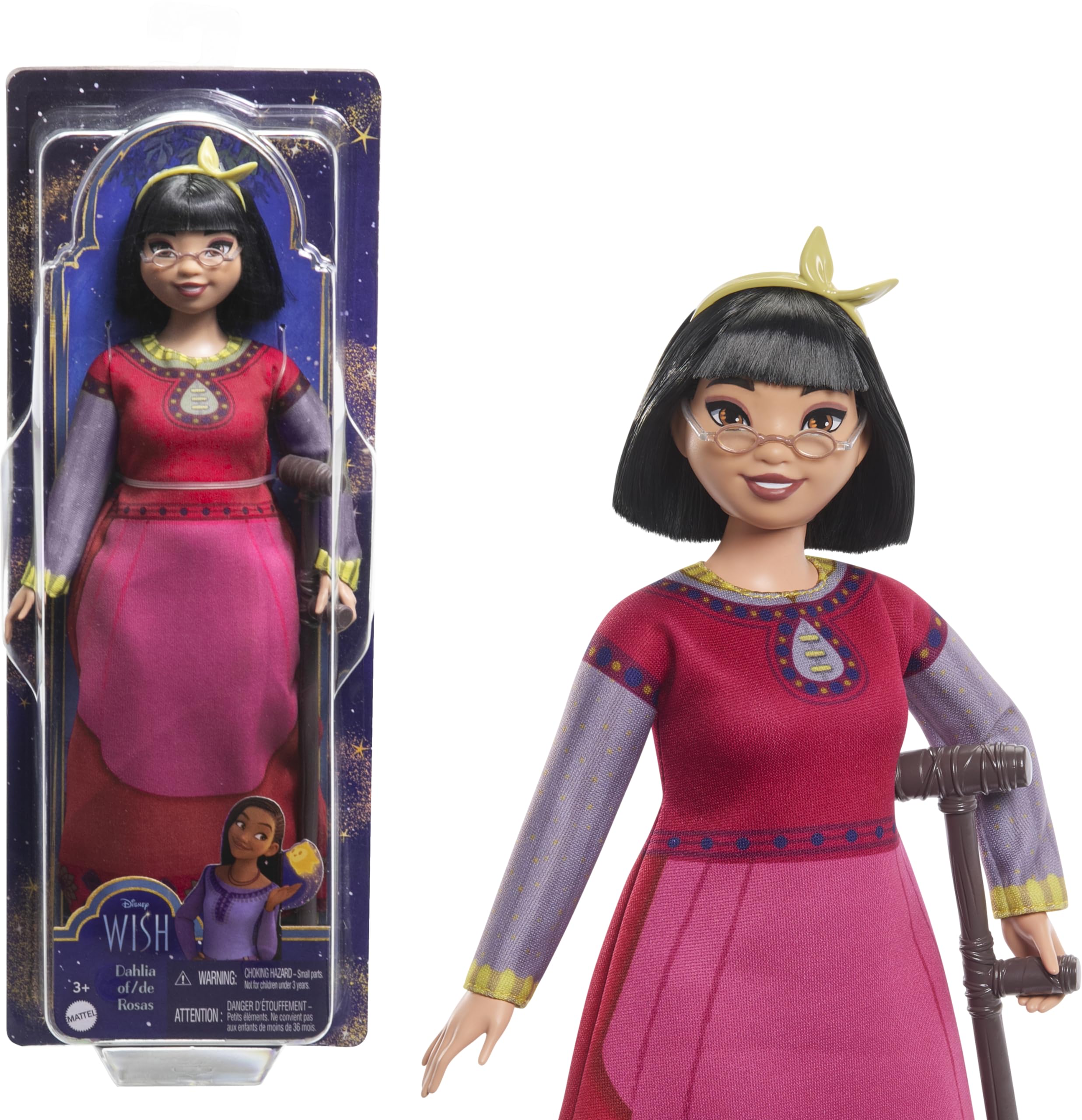 Mattel Disney's Wish Dahlia of Rosas Posable Fashion Doll, Including Removable Clothes and Accessories