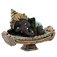 TIED RIBBONS Lord Ganesha Statue | Resin, 4.3 x 6.2 inch | Hindu Elephant God Statue | Ganesha Idol for Car Dashboard, Pooja, Home, Table, Desktop | Diwali Decorations for Home