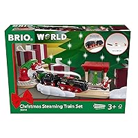 BRIO World – 36014 Christmas Steaming Train Set | 27 Piece Train Set for Kids Age 3 Years and Up Compatible with All BRIO Railway Sets & Accessories Multicolor