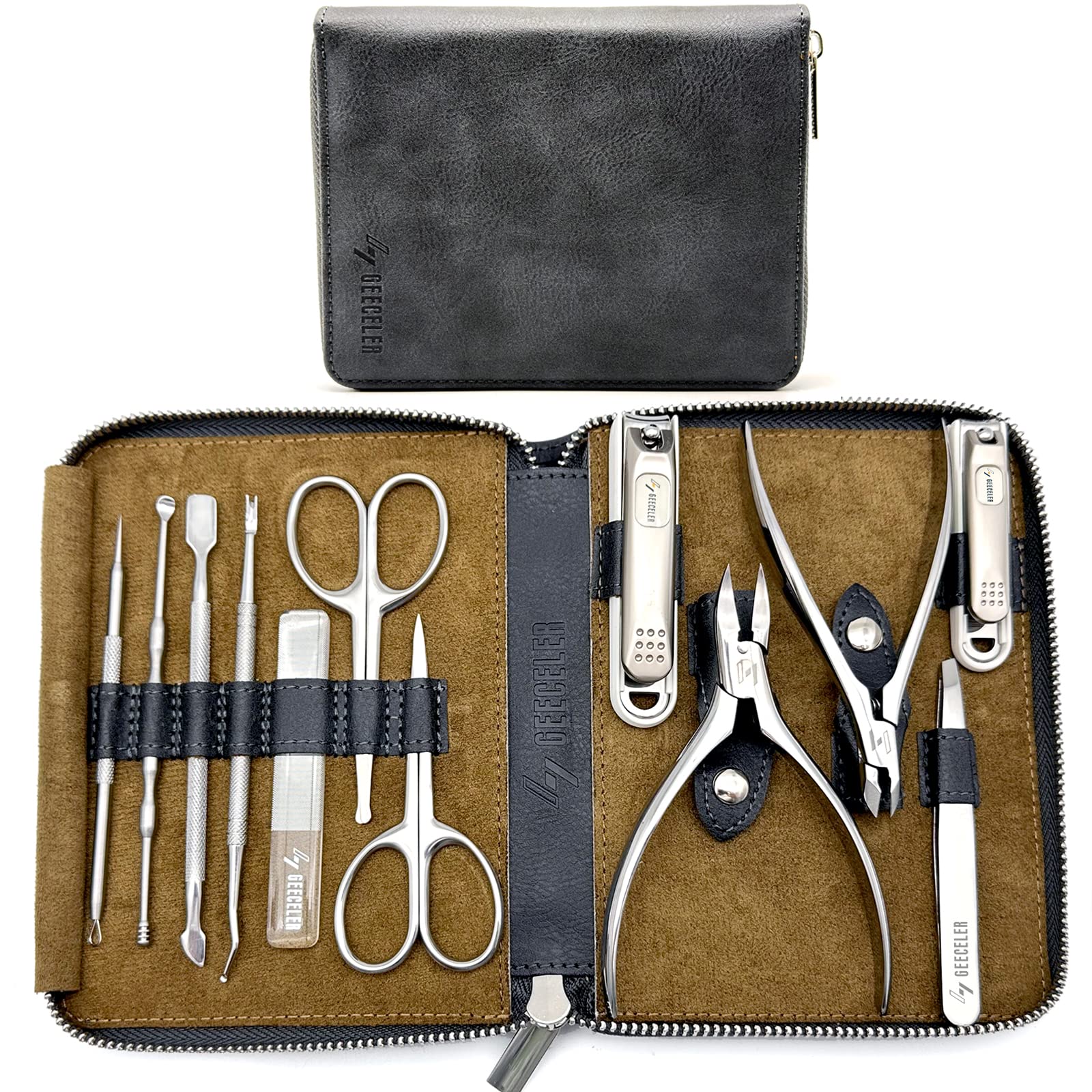 Men's Manicure Set l Nail Care & Clippers Grooming Tools Kit