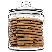 1 Gallon Glass Cookie Jar - Large Food Storage Container with Airtight Lid - Keep Fresh Flour, Chewy Pet Treats, Candy, Dried Foods, Detergent Pods for Your Kitchen or Laundry Room- Pack of 1