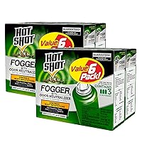 Hot Shot Fogger With Odor Neutralizer, Kills Roaches, Ants, Spiders & Fleas, Controls Heavy Infestations, 3 Count, 2 Ounce Pack of 2