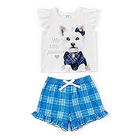 PATPAT Baby Girl Summer Clothes Shorts Set T Shirt Ruffle Cartoon Animal Print Outfit 3-24M
