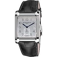 Baume & Mercier Men's 10026 Silver Dial Black Strap Automatic Watch