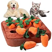 Carrot Snuffle Mat for Dogs, Interactive Dog Puzzle Toys with 12 Carrots, Dog Snuffle Mat for Pet Smell Training and Slow Eating Encourages Natural Foraging Skills