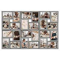 Picture Frames Collage Wall Decor - 24 Opening Collage Picture Frames for Wall Hanging Photo Collage Frame 4x6 Large Picture Frame for Home Living Room - Grey