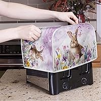 Rabbit Floral Easter Egg Print Toasters Cover 2 Slice Quilted Toasters Cover Bread Maker Cover Kitchen Small Appliance Cover Toaster Oven Cover, Size S