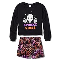 Sugar & Jade Girls' Teen Long Sleeve T-Shirt and Shorts 2-Piece Pajama Set