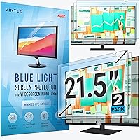 VINTEZ 21.5 inch [2 Pack] Anti-Glare Blue Light Blocking Screen Protector Panel for 16:9 Widescreen Computer Monitor - LED PC Anti-UV Eye Protection Filter Film - Anti-Scratch Diagonal Frame Shield