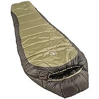 Coleman North Rim Cold-Weather Mummy Sleeping Bag, 0°F Sleeping Bag for Big & Tall Adults, No-Snag Zipper with Adjustable Hood for Warmth and Ventilation