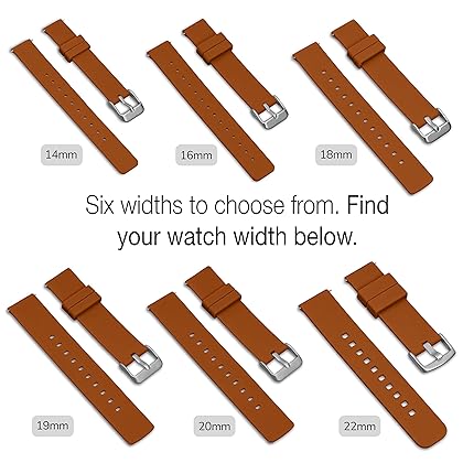 GadgetWraps 16mm Silicone Watch Band Strap with Quick Release Pins – Compatible with Fossil, Skagen, Misfit - 16mm Quick Release Watch Band (Light Brown, 16mm)