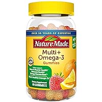 Nature Made Multivitamin + Omega-3, Dietary Supplement for Daily Nutritional Support, 80 Gummy Vitamins and Minerals, 40 Day Supply