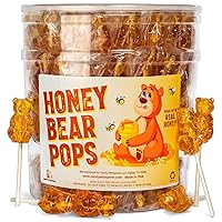 Honey Bear Pops Lollipop Suckers: Individually Wrapped Baby Bear Candy on a Stick by Espeez - Honey Bears (115 Count)