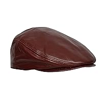 Real Leather Flat Cap Newsboy Ivy Peaked Gatsby Golf Cabbie Hat