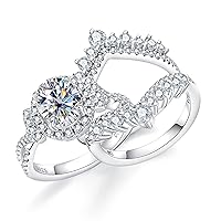 Oval Cut Moissanite Wedding Ring Sets for Women Infinity 3.88 CTTW Moissanite Cathedral Rings with Curved Enhancers Bridal Set Lab Created Diamond Anniversary Engagement Ring Set (size-6.5)