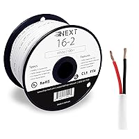 Voltive 16/2 Speaker Wire - 16 AWG/Gauge 2 Conductor - UL Listed in Wall (CL2/CL3) and Outdoor/In Ground (Direct Burial) Rated - Oxygen-Free Copper (OFC) - 100 Foot Spool - White