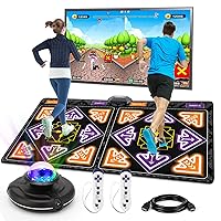 FanFun Electronic Dance Mat with Wireless Handle and Disco Light for Adults & Kids,HDMI TV Multi-Function Pad Support Yoga,Fitness,Physical Games and HD Camera Games
