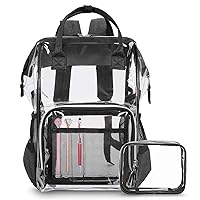 Clear Backpack Transparent Bag (Black)