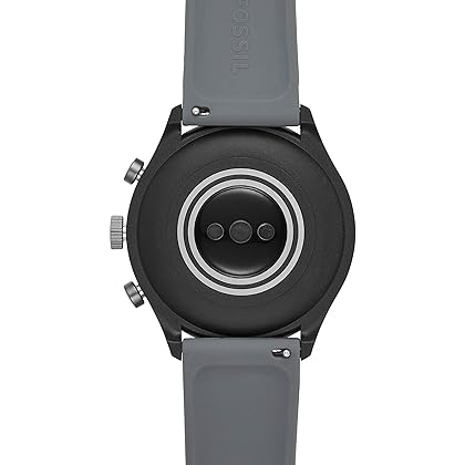 Fossil Men's Sport Heart Rate Metal and Silicone Touchscreen Smartwatch, Color: Grey, Black (FTW4019)