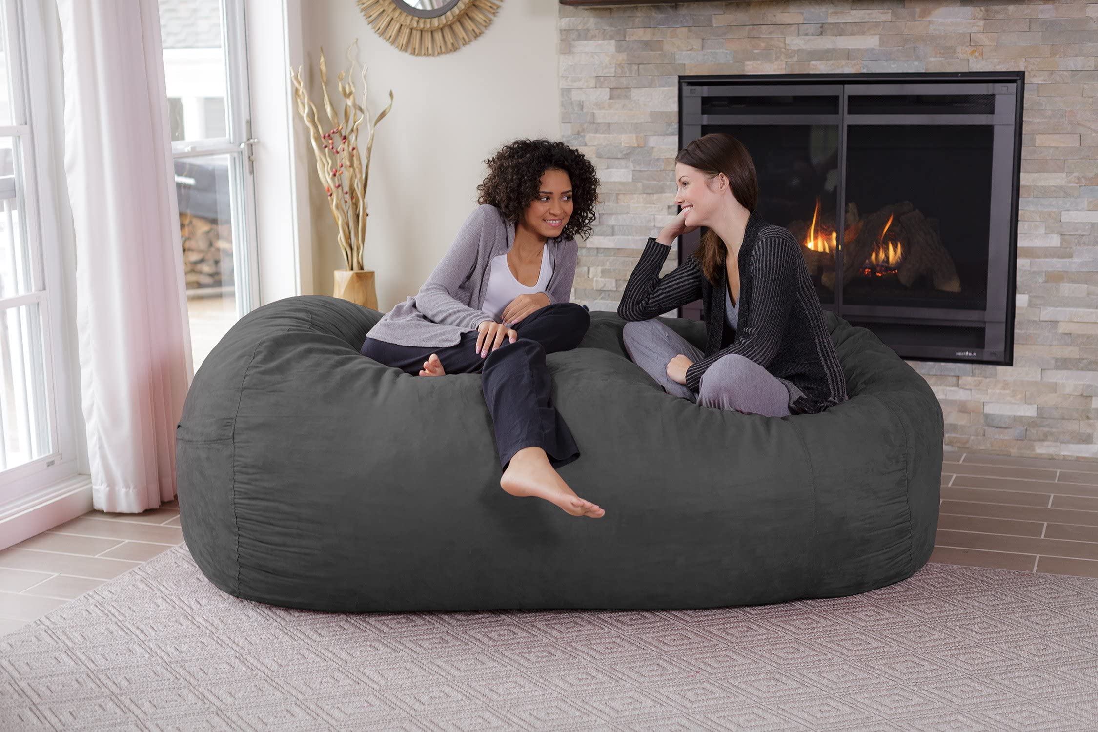 6' Large Bean Bag Lounger With Memory Foam Filling And Washable Cover Tide  Green - Relax Sacks : Target