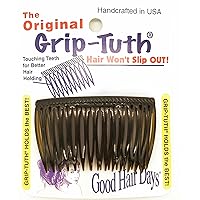 Grip-Tuth Combs - Set Of 2 Hair Side Combs - Hair Combs For All Types Of Hair - Decorative & Hair Styling Women Accessories (Tortoise Shell, 2 ¾ ″ Wide)