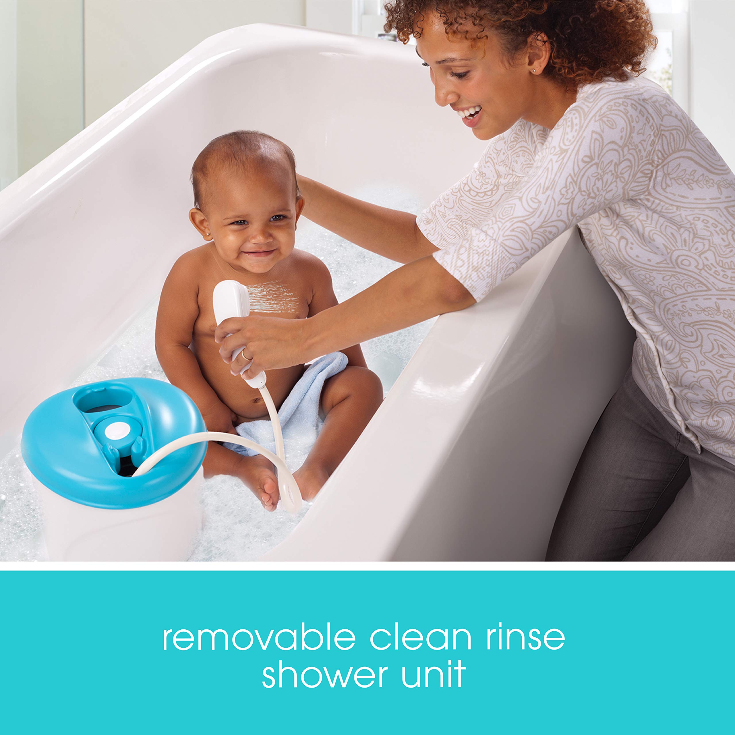 Summer Newborn to Toddler Bath Center and Shower (Neutral) - Bathtub Includes Four Stages that Grow with Your Child