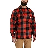 Carhartt Men's Relaxed Fit Flannel Sherpa-Lined Shirt Jac