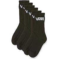 Vans Big Boys' 3 Pack Classic Crew Socks - Black - 10-13.5