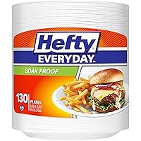 Hefty Everyday Soak-Proof Foam Plates, White, 8.875 Inch, 130 Count