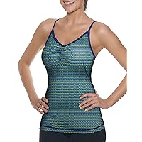 Champion Double Dry+ Fem Cami Long Top with Inner Bra, Moody Blues Miss Mini/Moody Blues