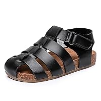 Boys Girls Unisex Closed Toe Strappy Sandals With Comfort Cork Footbed (Toddler/Little Kid)