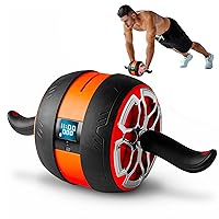 Squatz Ab Roller Wheel - Abs Workout Equipment for Abdominal and Core Strength Training with Workout Program, Ultra-Wide Wheel for Max Result, Home Gym Fitness Exercise Wheels for Men and Women