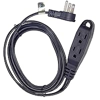 3 Way Power Splitter and 6' Extension Cord, 3 Pack – Angled Plug (1, 6 Foot)