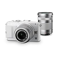 Olympus Mirrorless SLR E-PL6 with ED 14-42mm f/3.5-5.6 and ED 40-150mm f/4.0-5.6 Lens Kit (White) - International Version
