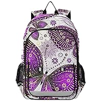 ALAZA Purple Butterfly Casual Daypacks Outdoor Backpack
