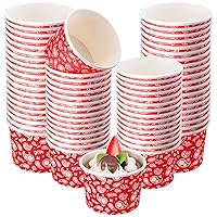 Nuanchu 100 Pack Red Bandana Paper Ice Cream Cups 9 oz Western Cowboy Disposable Dessert Bowls West Party Snack Cups Soup Cups for Hot or Cold Food for Cowboy Birthday Party Decoration