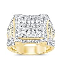 10K SOLID YELLOW GOLD 2.25 CARAT REAL DIAMOND ENGAGEMENT RING WEDDING PINKY BAND