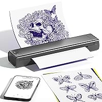 Tattoo Stencil Printer,M08F Wireless Portable Tattoo Transfer Stencil Machine Copier Printer, Bluetooth Thermal Tattoo Printer with 10 Pcs Tatoo Transfer Paper, Compatible with Phone & Laptop