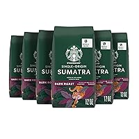 Dark Roast Whole Bean Coffee — Sumatra — 100% Arabica — 6 bags (12 oz. each)