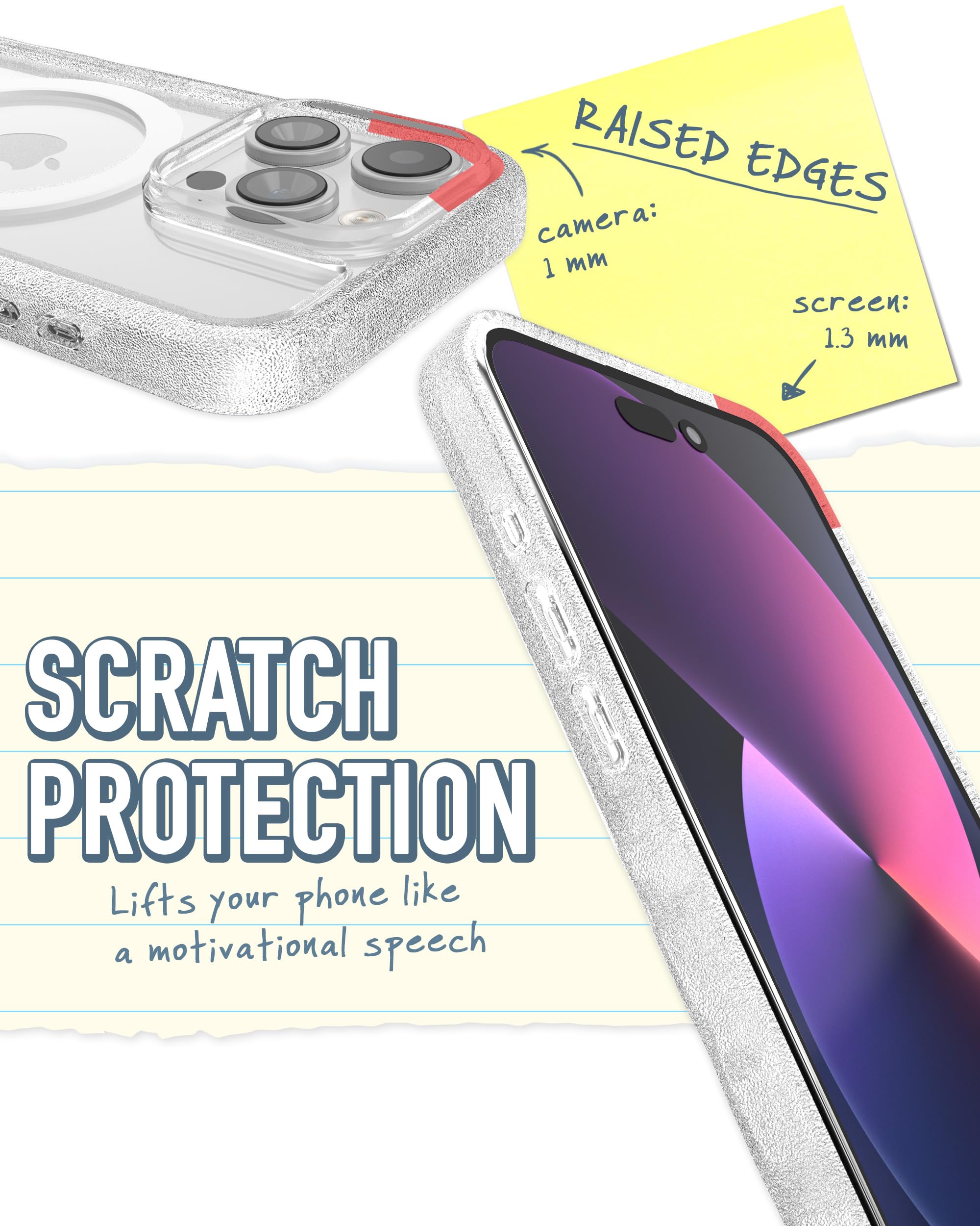 Smartish iPhone 15 Pro Slim Case - Gripmunk Compatible with MagSafe [Lightweight + Protective] Thin Grip Magnetic Cover with Microfiber Lining - Clearly Clear