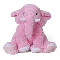 Elephant Weighted Stuffed Animals 5 lbs 16 inches Pink, Large Weighted Elephant Plushie Cuddly Pillow Gift for Kids & Adults